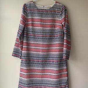 J. Crew Long Sleeve Patterned Shift Dress 0